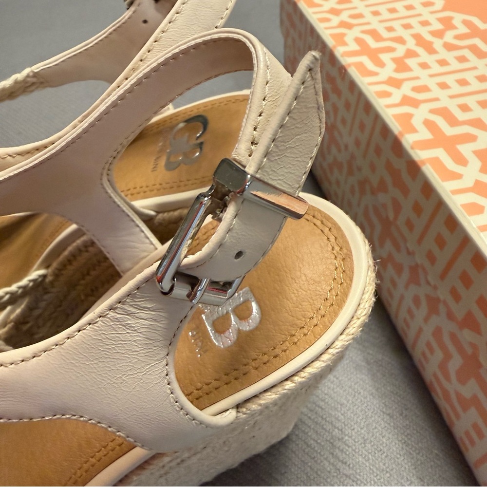 Gianni Bini NIB Macrame Espadrille Wedges - BohoChicCream Crochet Heels - Size 9 - Picture 8 of 12